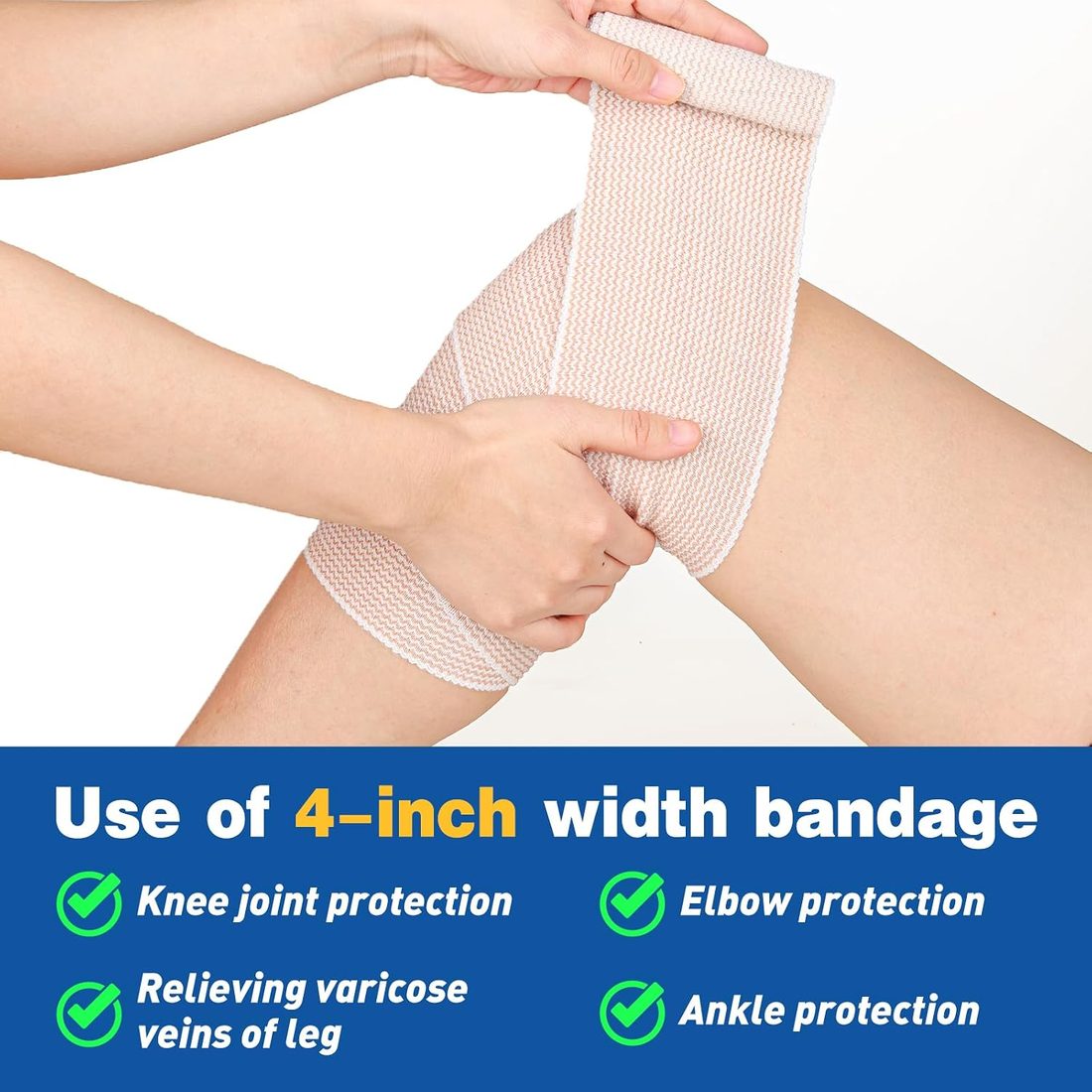 AZEN Elastic Bandage Wrap, 3 in & 4 in · 8 Pack, view 5