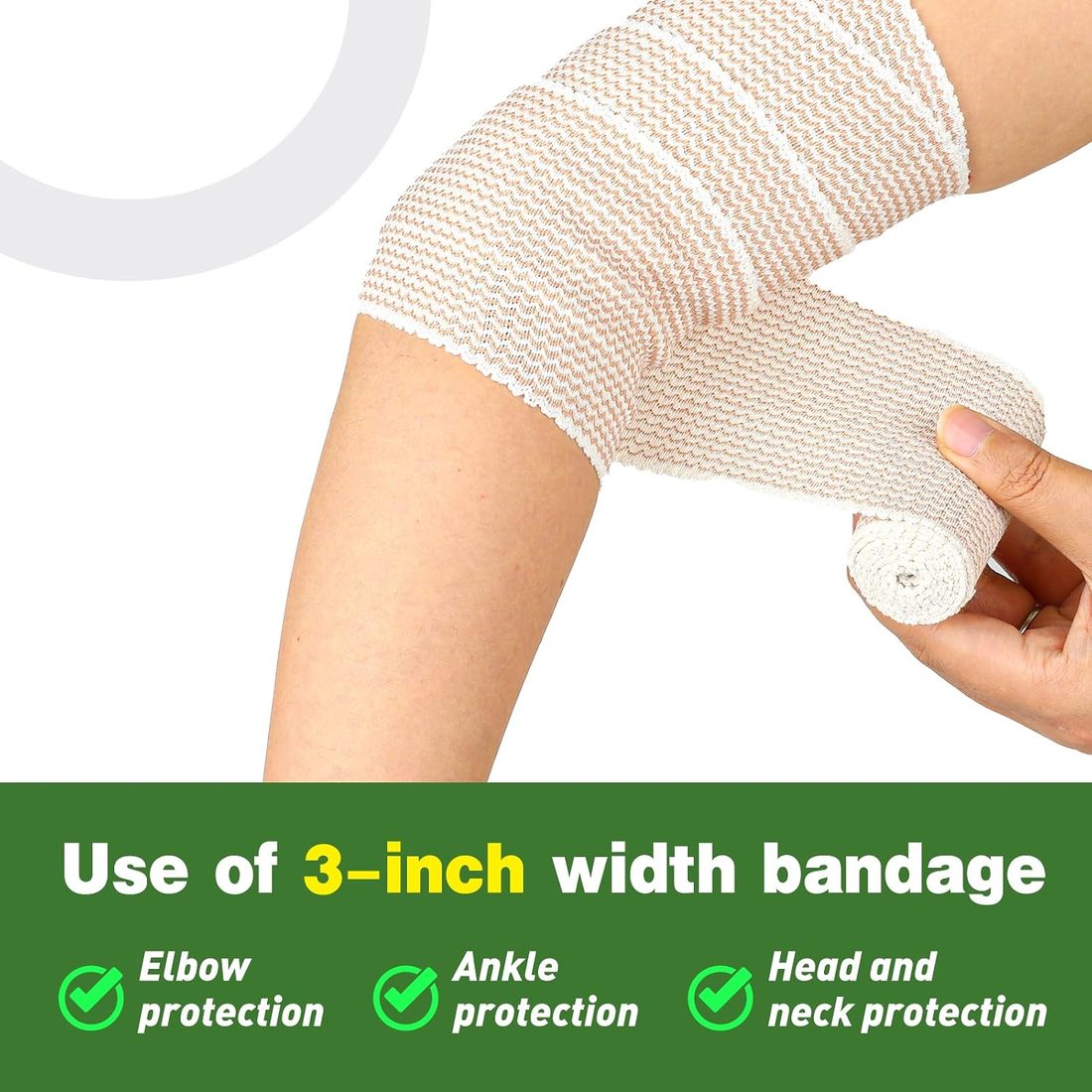 AZEN Elastic Bandage Wrap, 3 in · 4 Pack, view 3