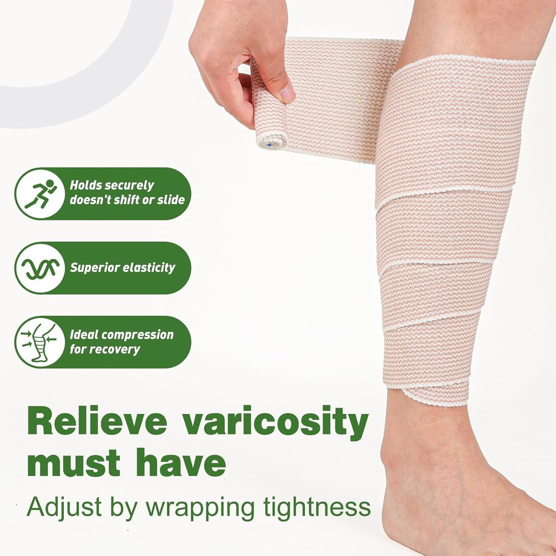 AZEN Elastic Bandage Wrap, 3 in · 4 Pack, view 5