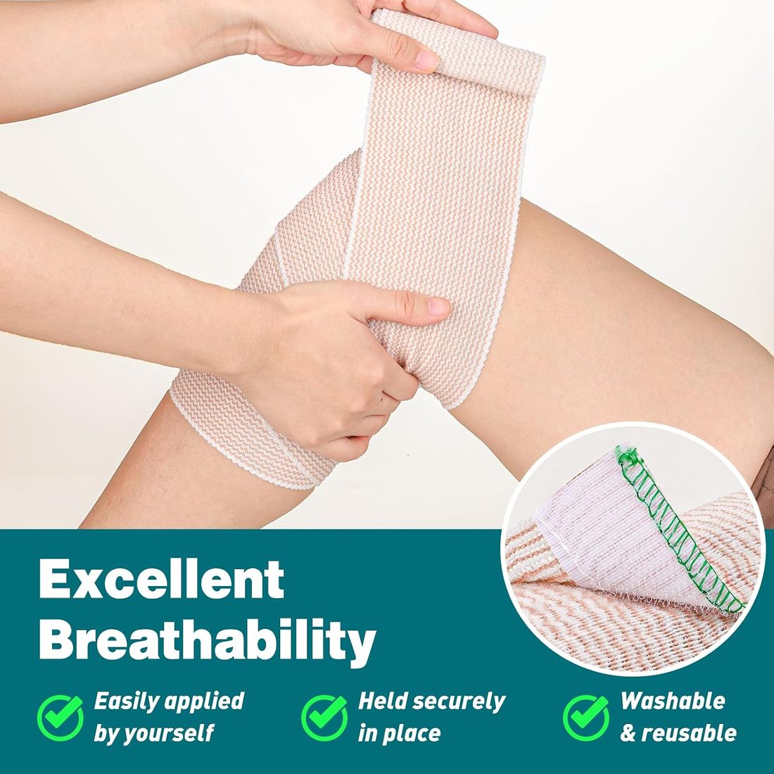 AZEN Elastic Bandage Wrap, 4 in · 15 Pack, view 5