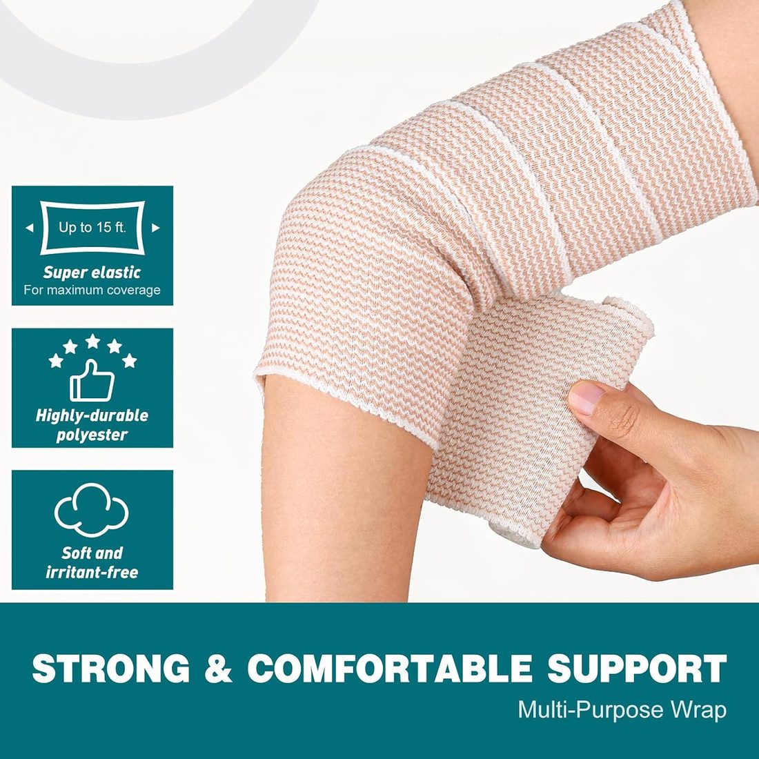 AZEN Elastic Bandage Wrap, 4 in · 30 Pack, view 3