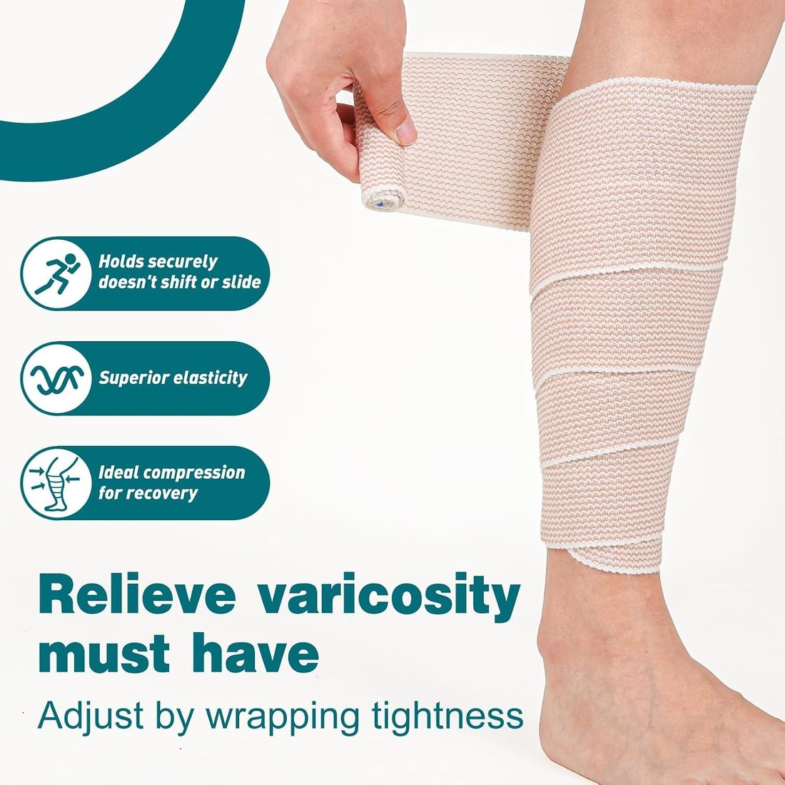 AZEN Elastic Bandage Wrap, 4 in · 60 Pack, view 5
