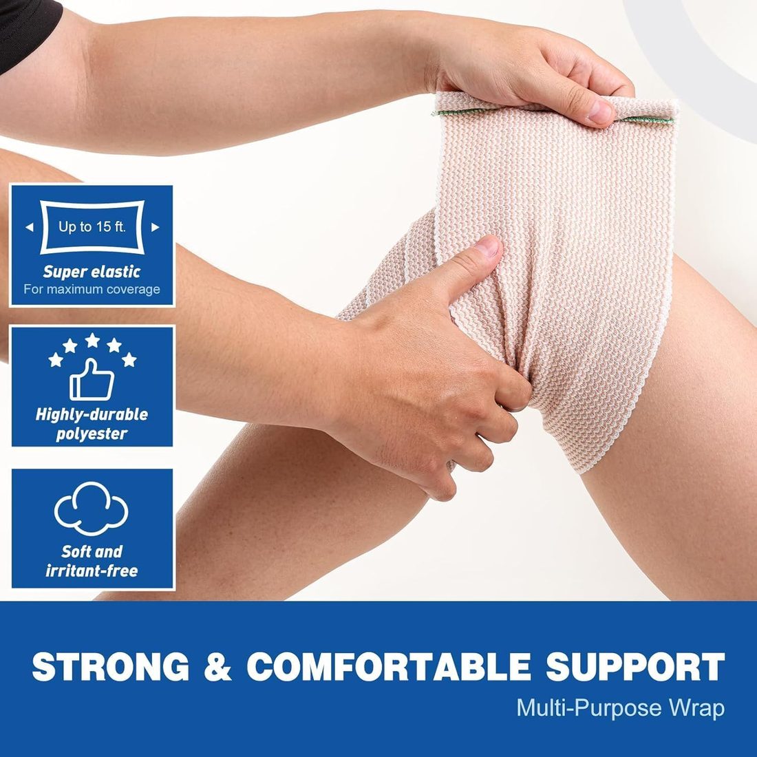 AZEN Elastic Bandage Wrap, 6 in · 10 Pack, view 3