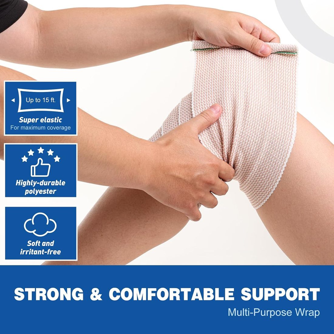 AZEN Elastic Bandage Wrap, 6 in · 2 Pack, view 3