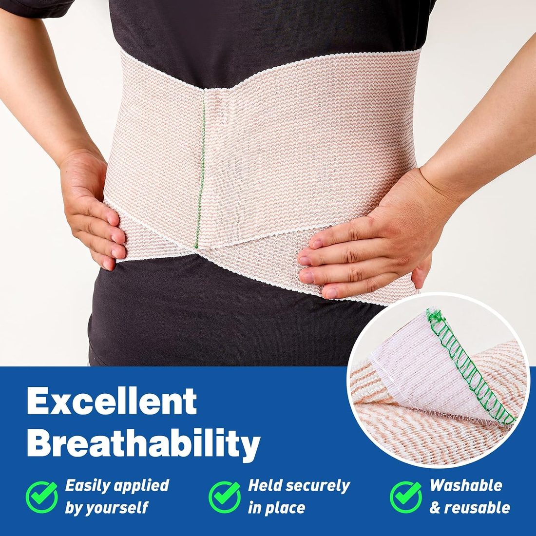 AZEN Elastic Bandage Wrap, 6 in · 2 Pack, view 4