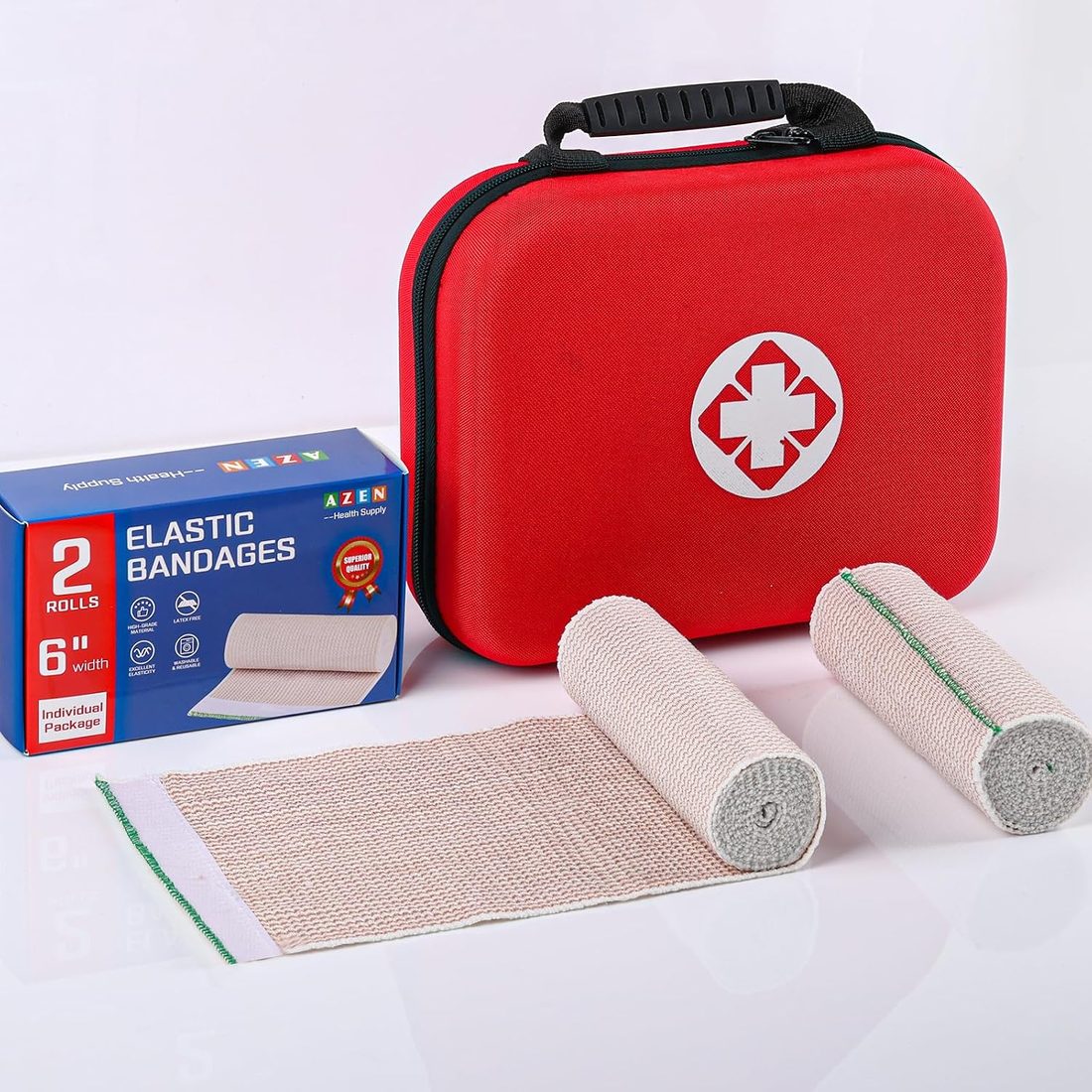 AZEN Elastic Bandage Wrap, 6 in · 2 Pack, view 6