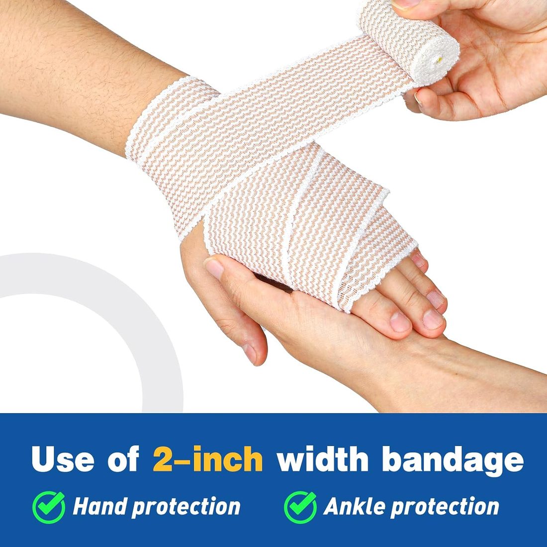 AZEN Elastic Bandage Wrap, Mixed Widths · 8 Pack, view 6