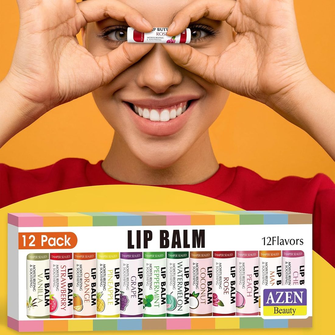 AZEN Flavored Lip Balm, 12 Pack, view 6