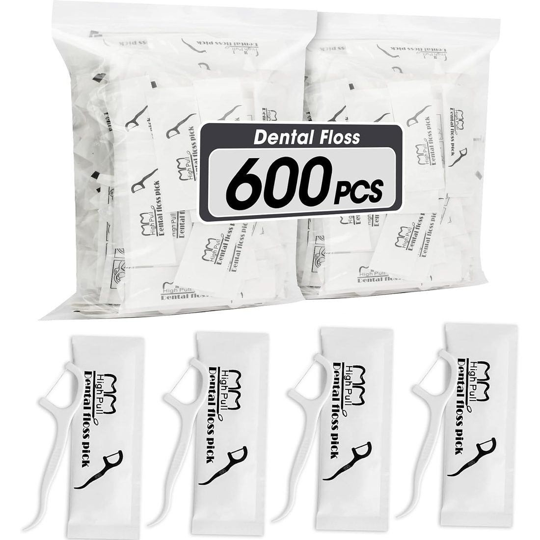 AZEN Floss Picks, Individually Wrapped · 600 Count