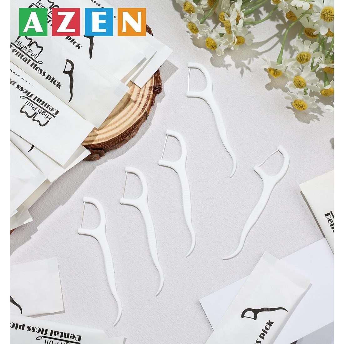 AZEN Floss Picks, Individually Wrapped · 800 Count, view 3
