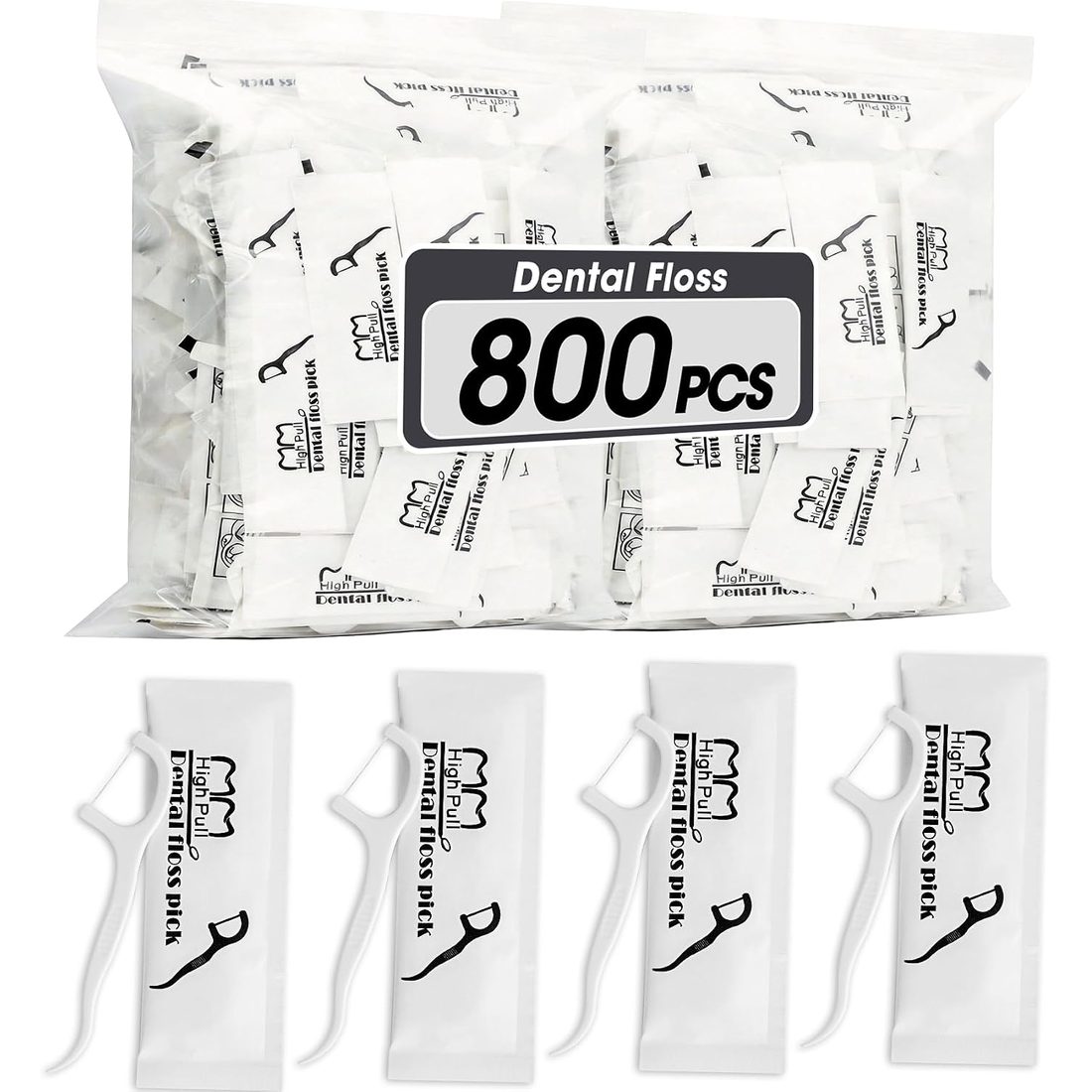 AZEN Floss Picks, Individually Wrapped · 800 Count