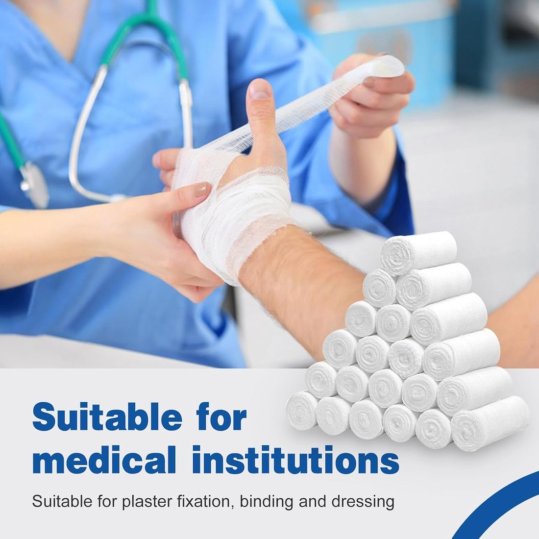 AZEN Gauze Bandage Rolls, 3 in · 100 Pack, view 6