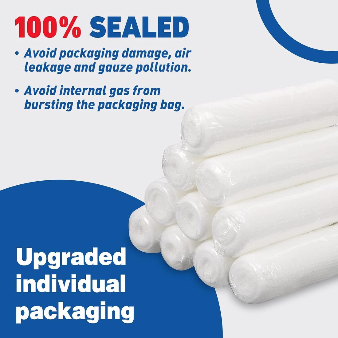 AZEN Gauze Bandage Rolls, 4 in × 4.1 yd · 30 Pack, view 4
