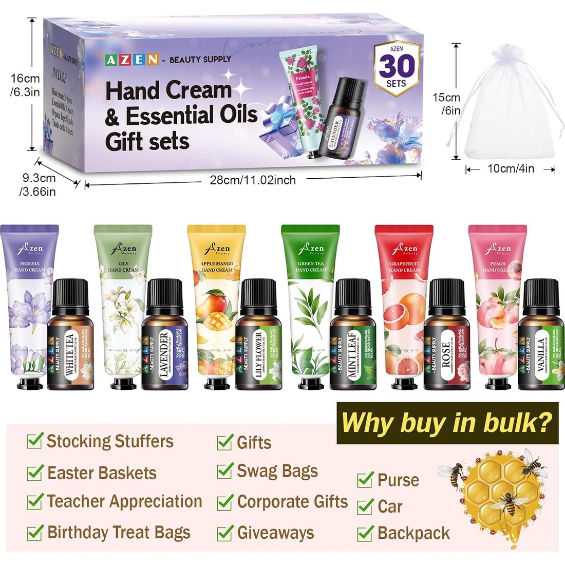 AZEN Hand Cream & Essential Oil Gift Set · 30 Sets, view 6