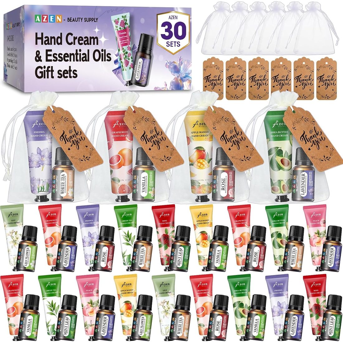 AZEN Hand Cream & Essential Oil Gift Set · 30 Sets