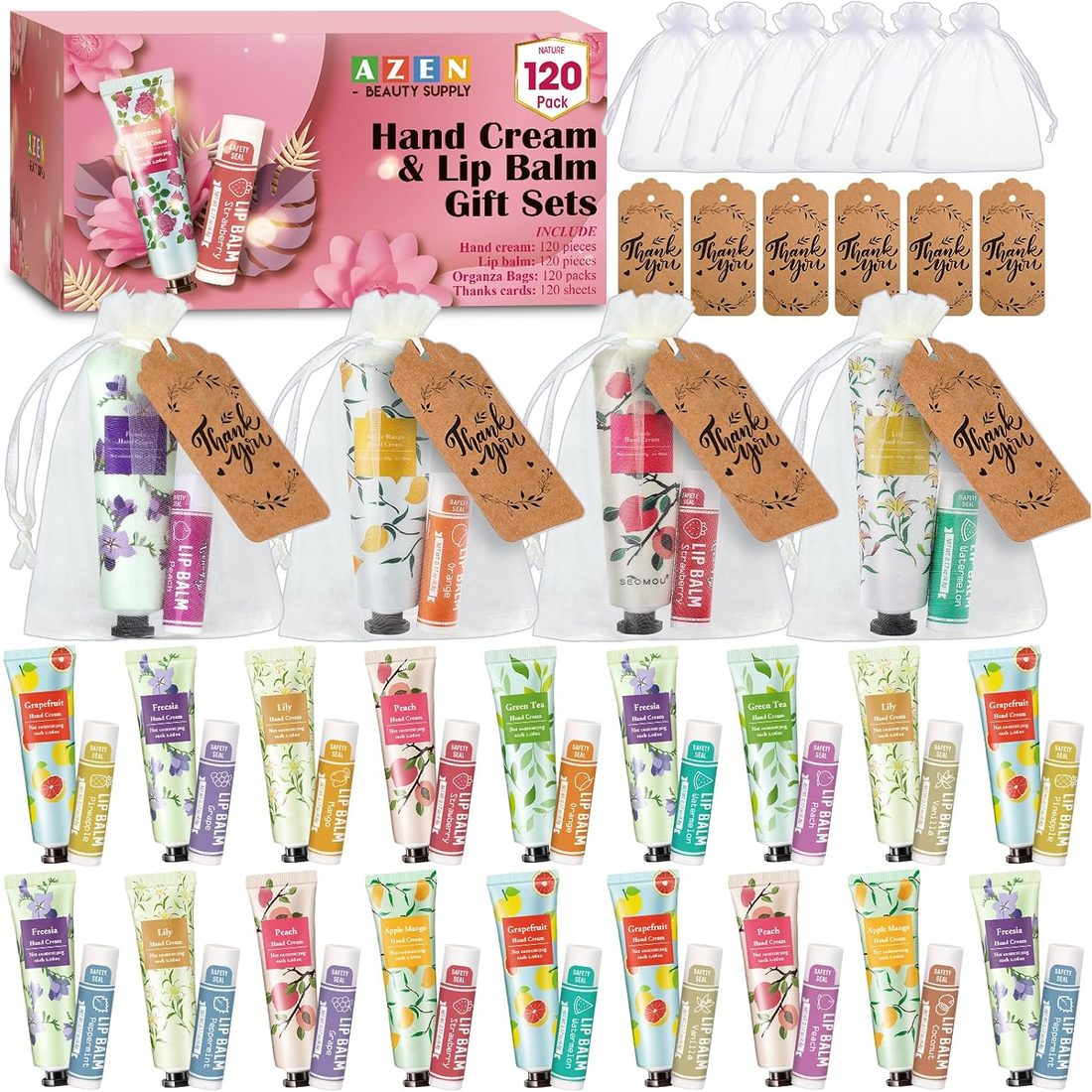 AZEN Hand Cream & Lip Balm Favor Set · 120 Sets