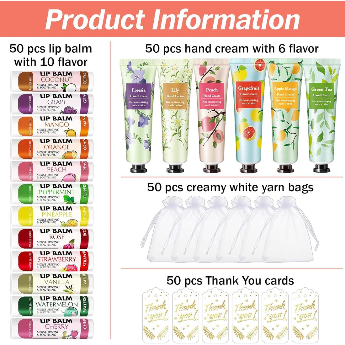 AZEN Hand Cream & Lip Balm Favor Set · 50 Sets, view 2