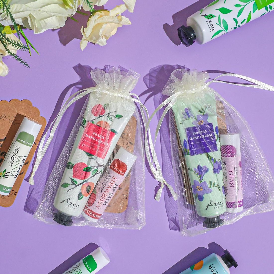AZEN Hand Cream & Lip Balm Favor Set · 8 Sets × 2 Packs, view 5
