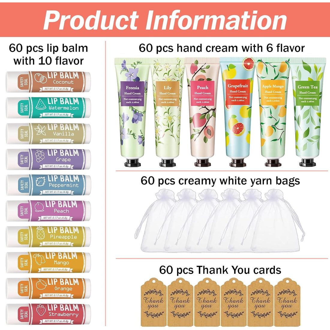 AZEN Hand Cream & Lip Balm Gift Set, 60 Sets, view 2