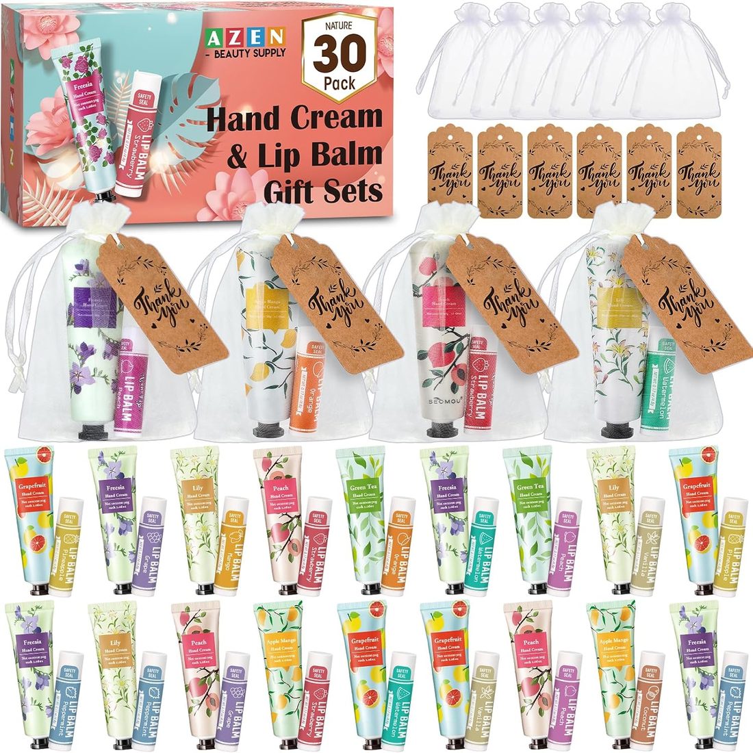 AZEN Hand Cream & Lip Balm Bulk Gift Sets