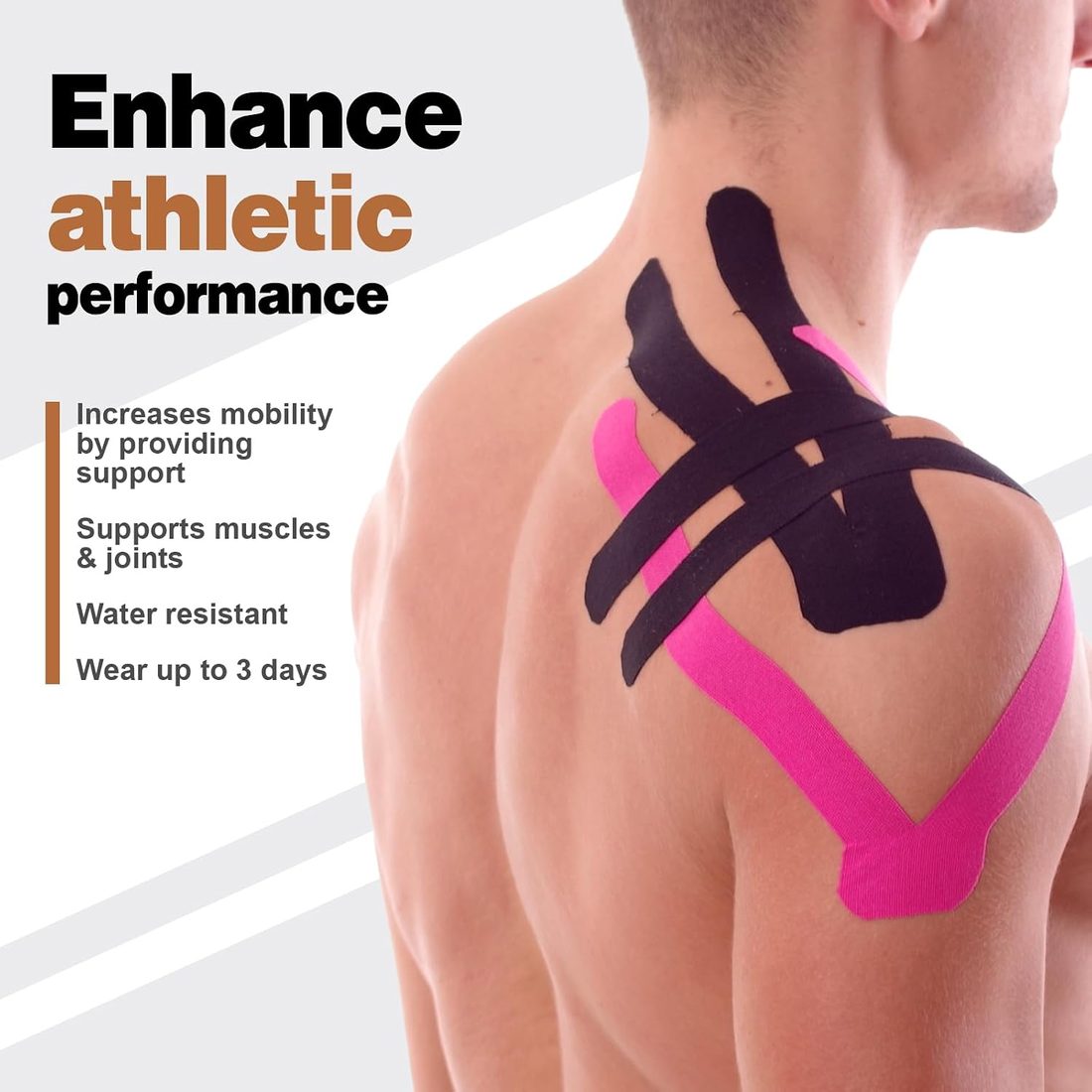 AZEN Kinesiology Tape, Skin Tone · 3 Rolls, view 5
