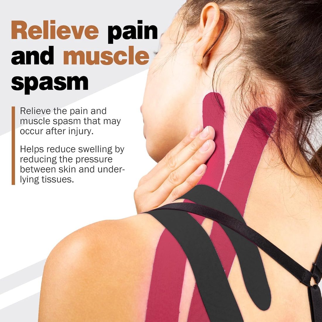 AZEN Kinesiology Tape, Skin Tone · 3 Rolls, view 6