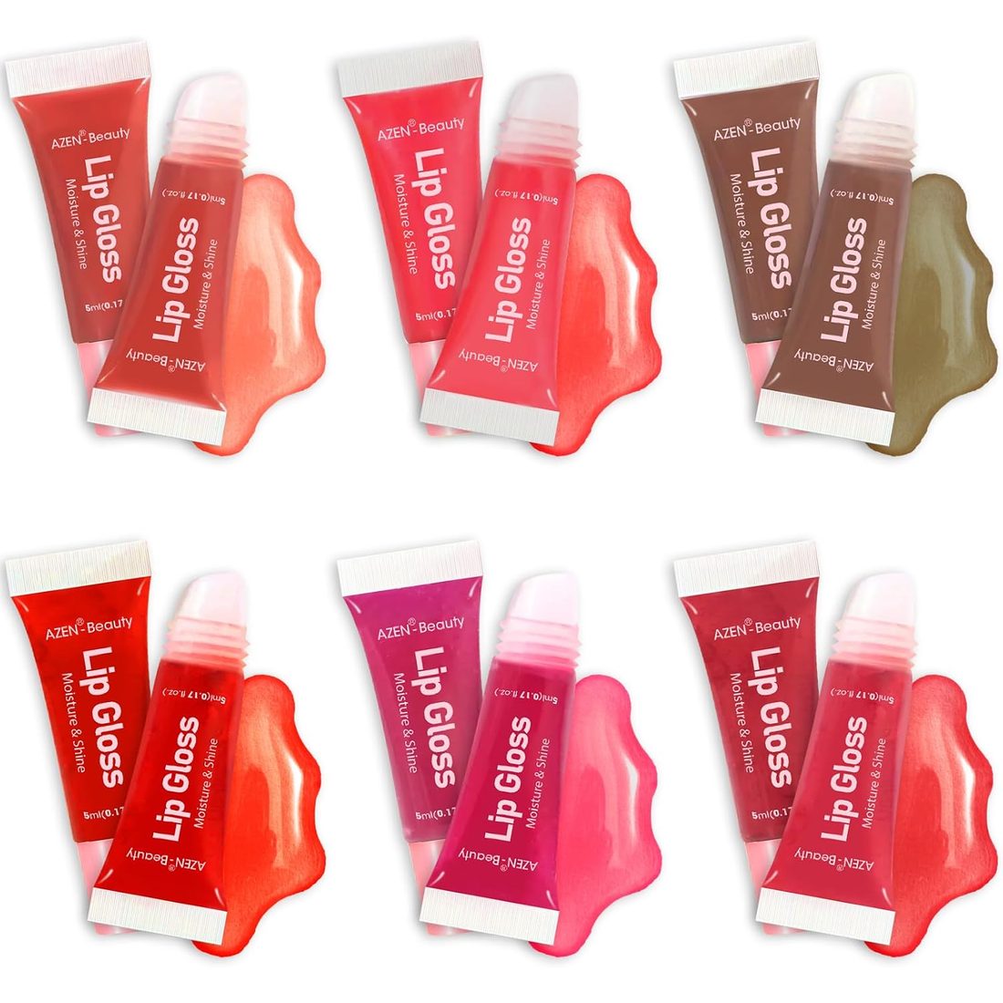 AZEN Lip Gloss Set, 30 Pack, Pink Shades, view 3