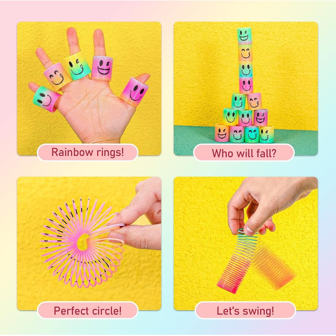 AZEN Mini Rainbow Springs Party Favors, 200 Pack, view 2
