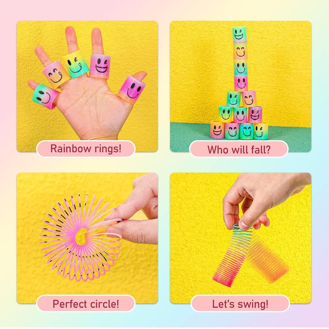 AZEN Mini Rainbow Springs, Smiley Faces · 120 Pieces, view 2