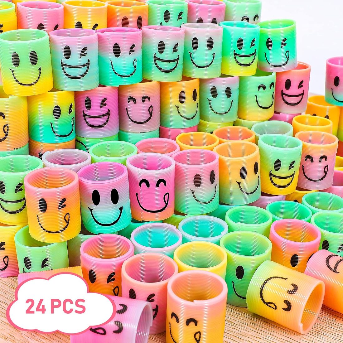 AZEN Mini Smiley Spring Toys · 24 Pcs, view 3