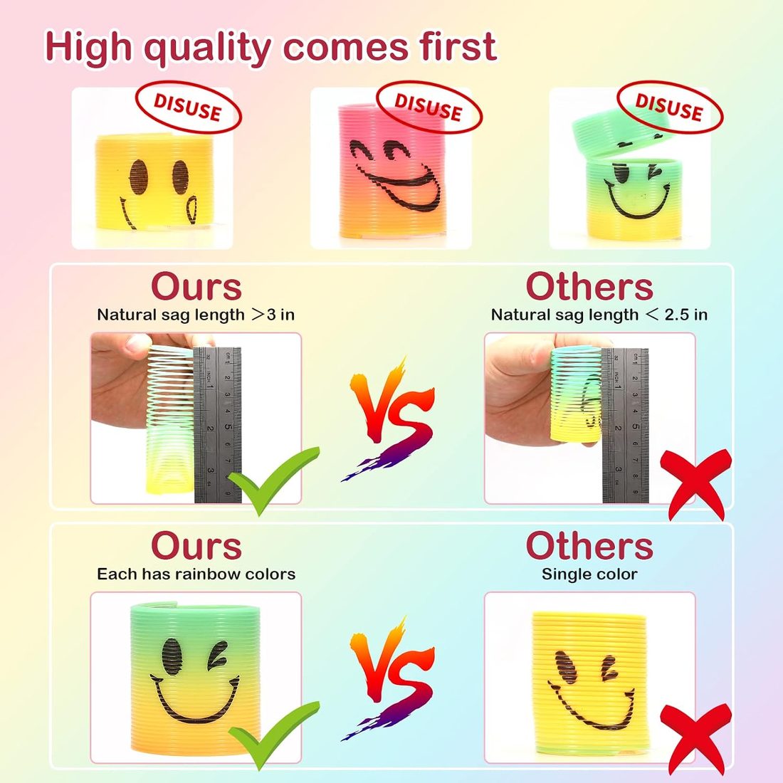 AZEN Mini Smiley Spring Toys · 24 Pcs, view 6