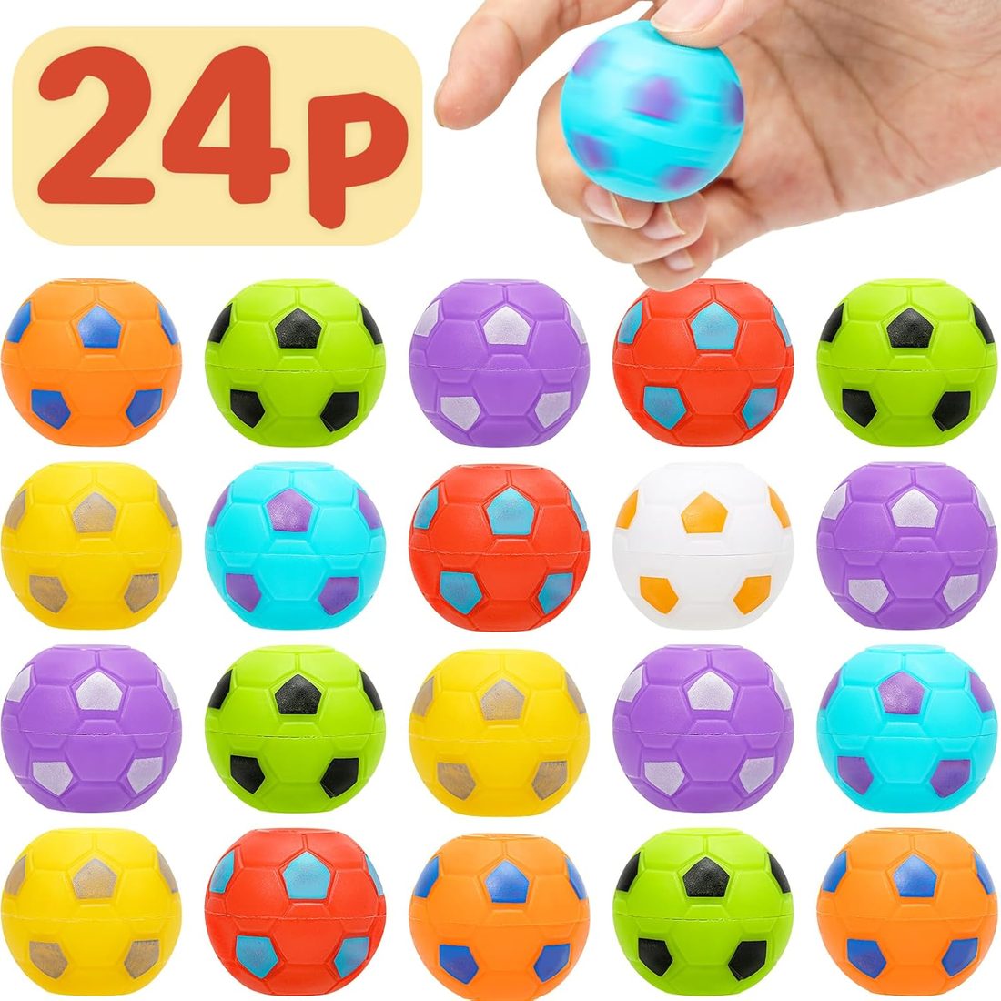 AZEN Mini Soccer Ball Fidget Spinners · 24 Pack