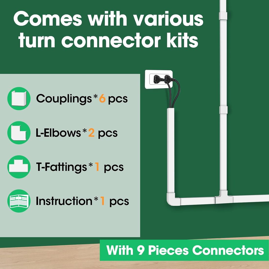 AZEN Paintable Cord Hider Kit · 116 in, view 4