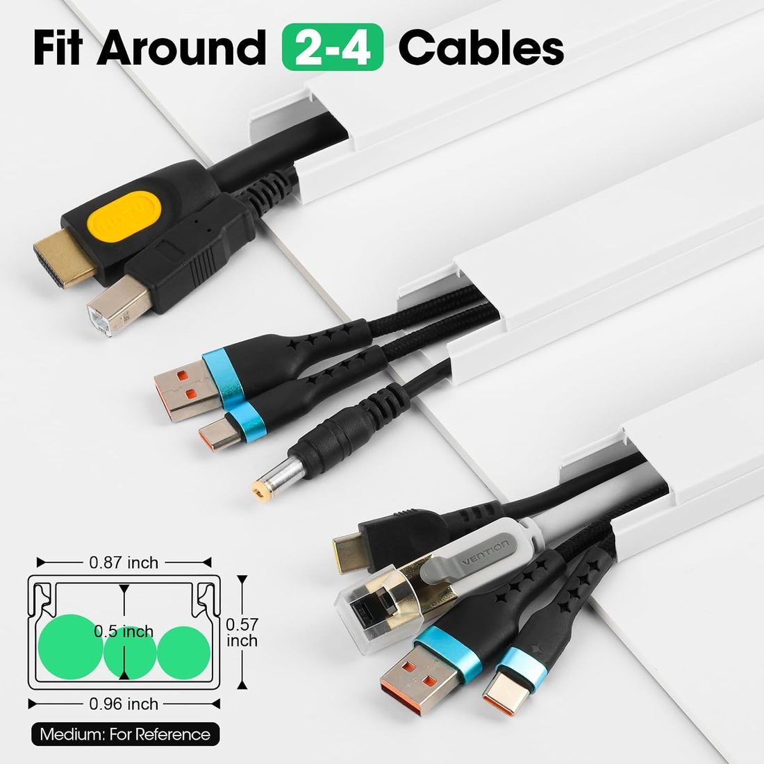 AZEN Paintable Cord Hider Kit, 630 in, view 2
