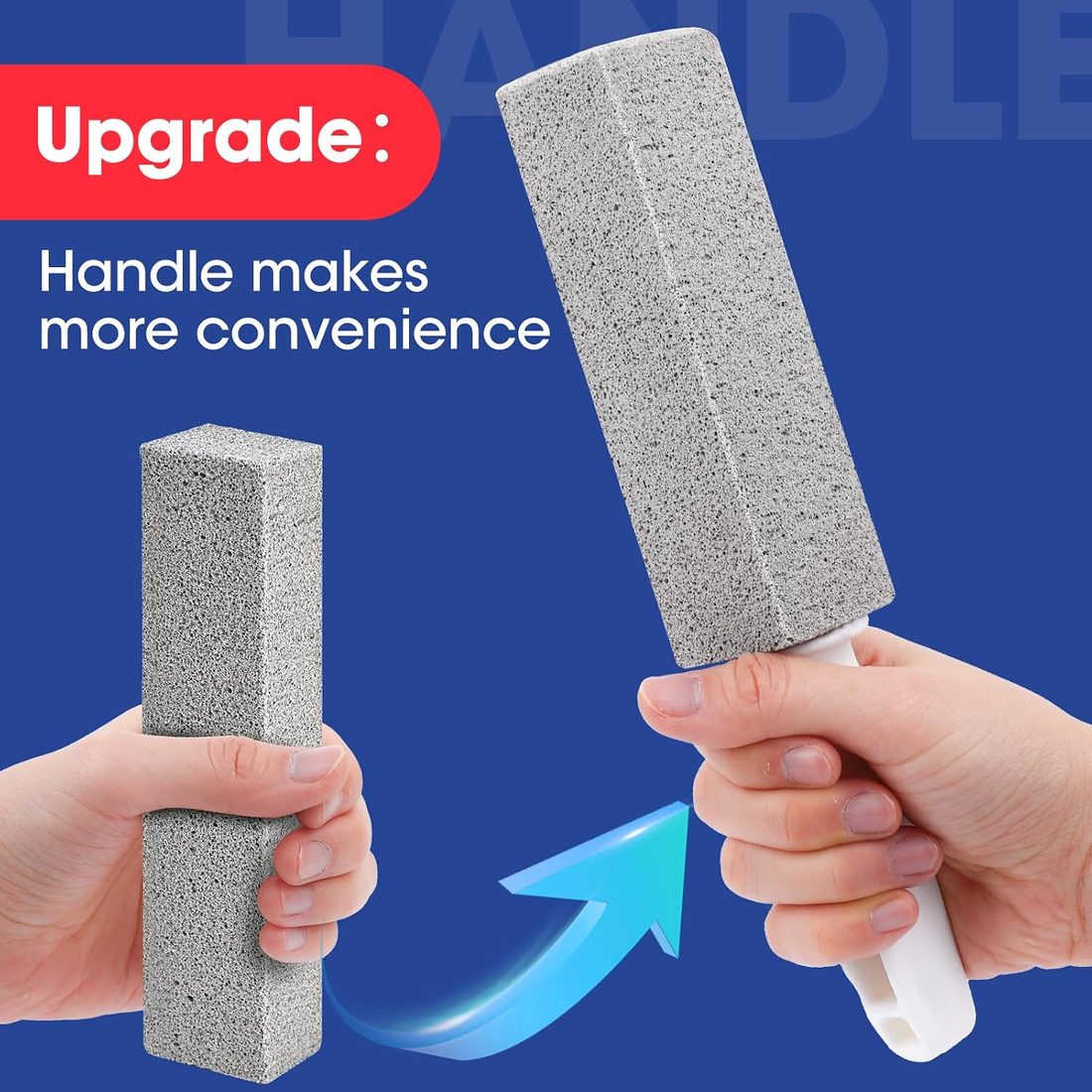 AZEN Pumice Scouring Stick with Handle, 10 Pack, view 2
