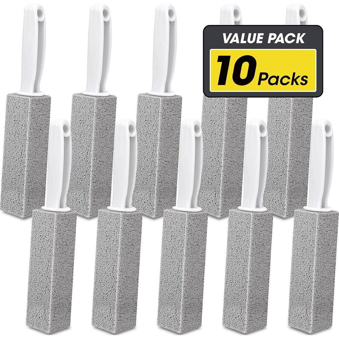 AZEN Pumice Scouring Stick with Handle, 10 Pack