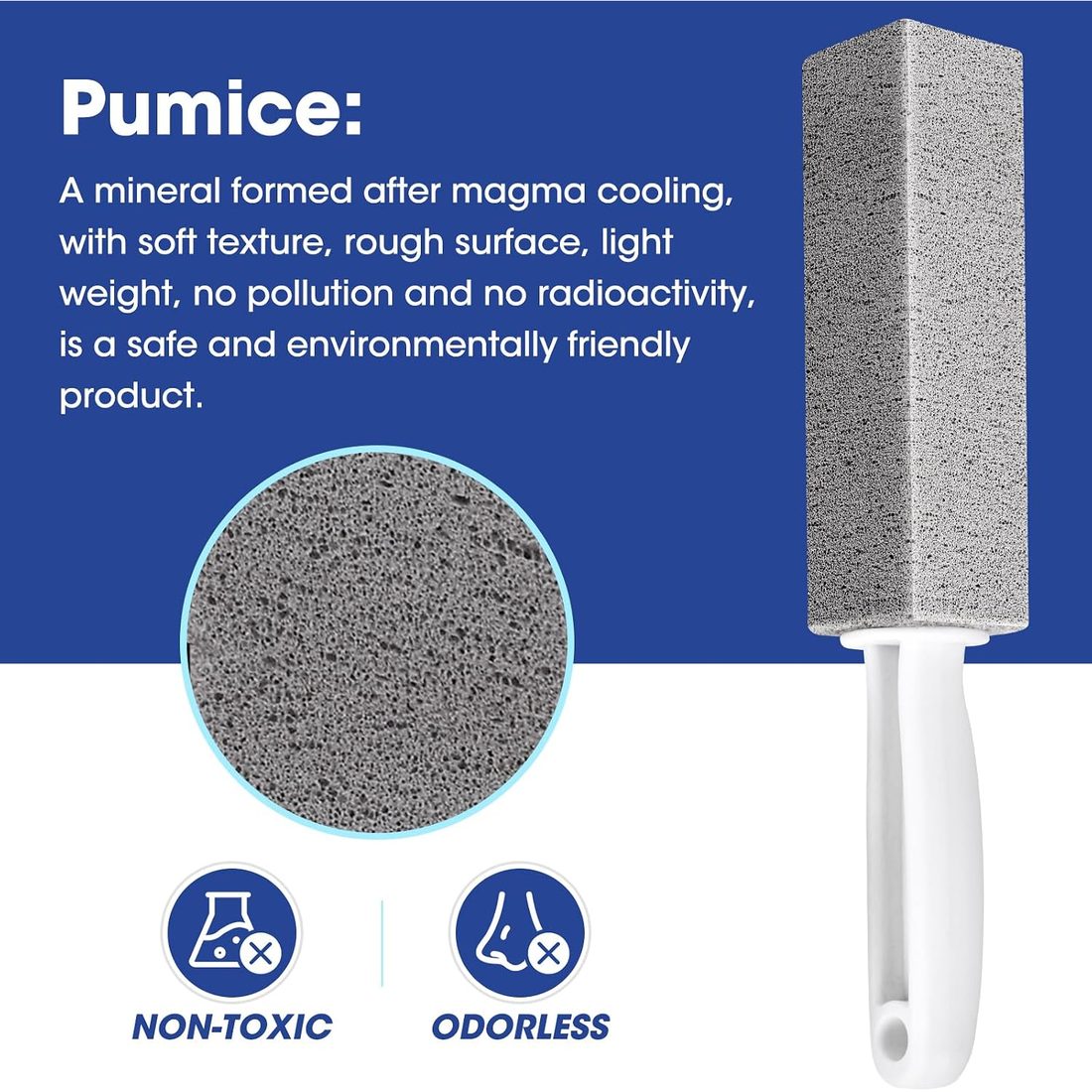 AZEN Pumice Scouring Stick with Handle · 5 Pack, view 3