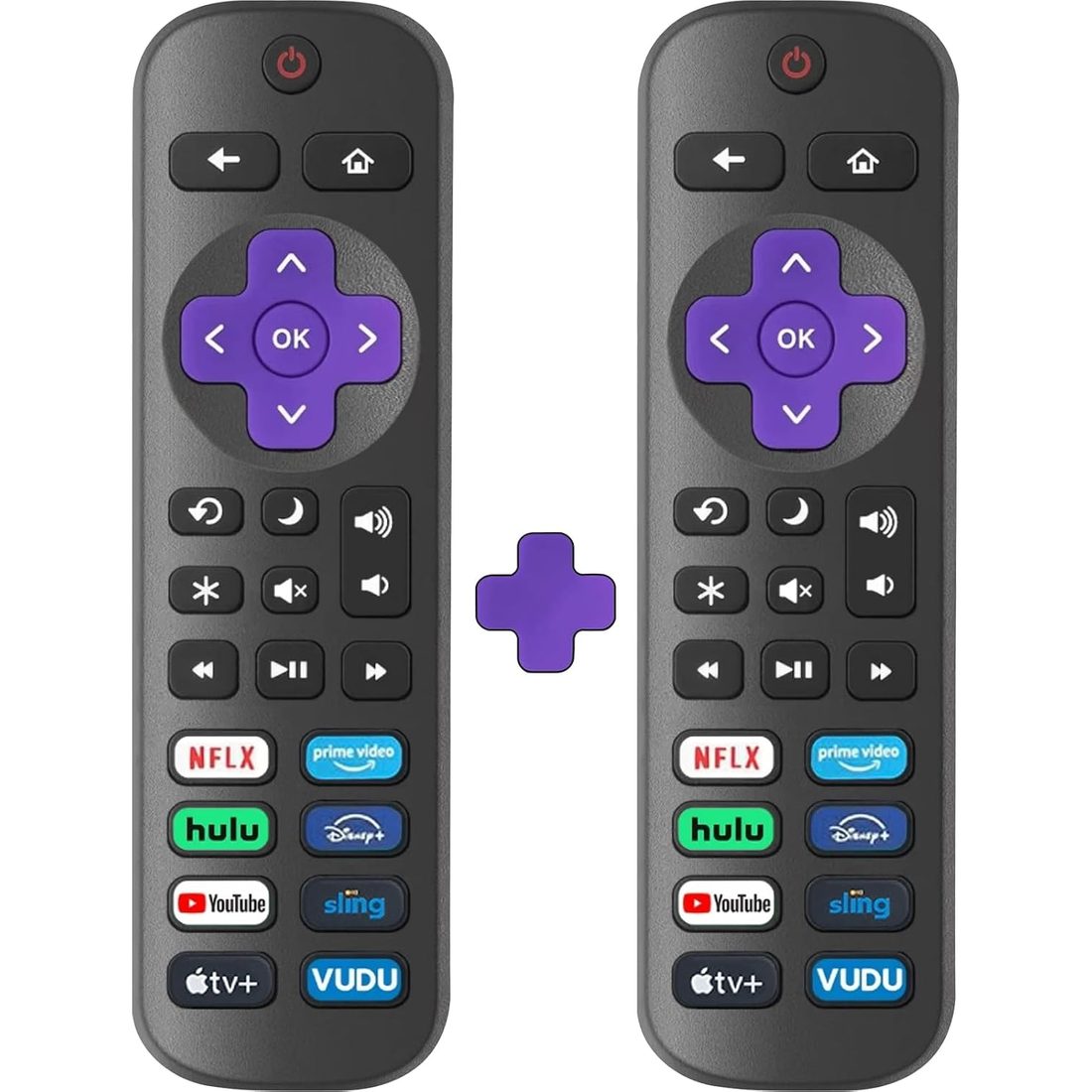 AZEN Replacement Remote for Roku TV · 2 Pack