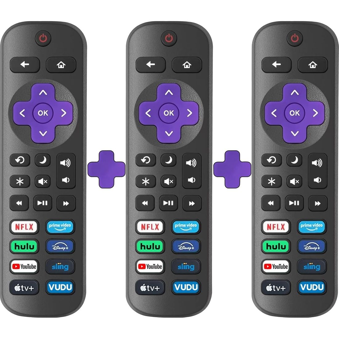 AZEN Replacement Remote for Roku TV · 3 Pack