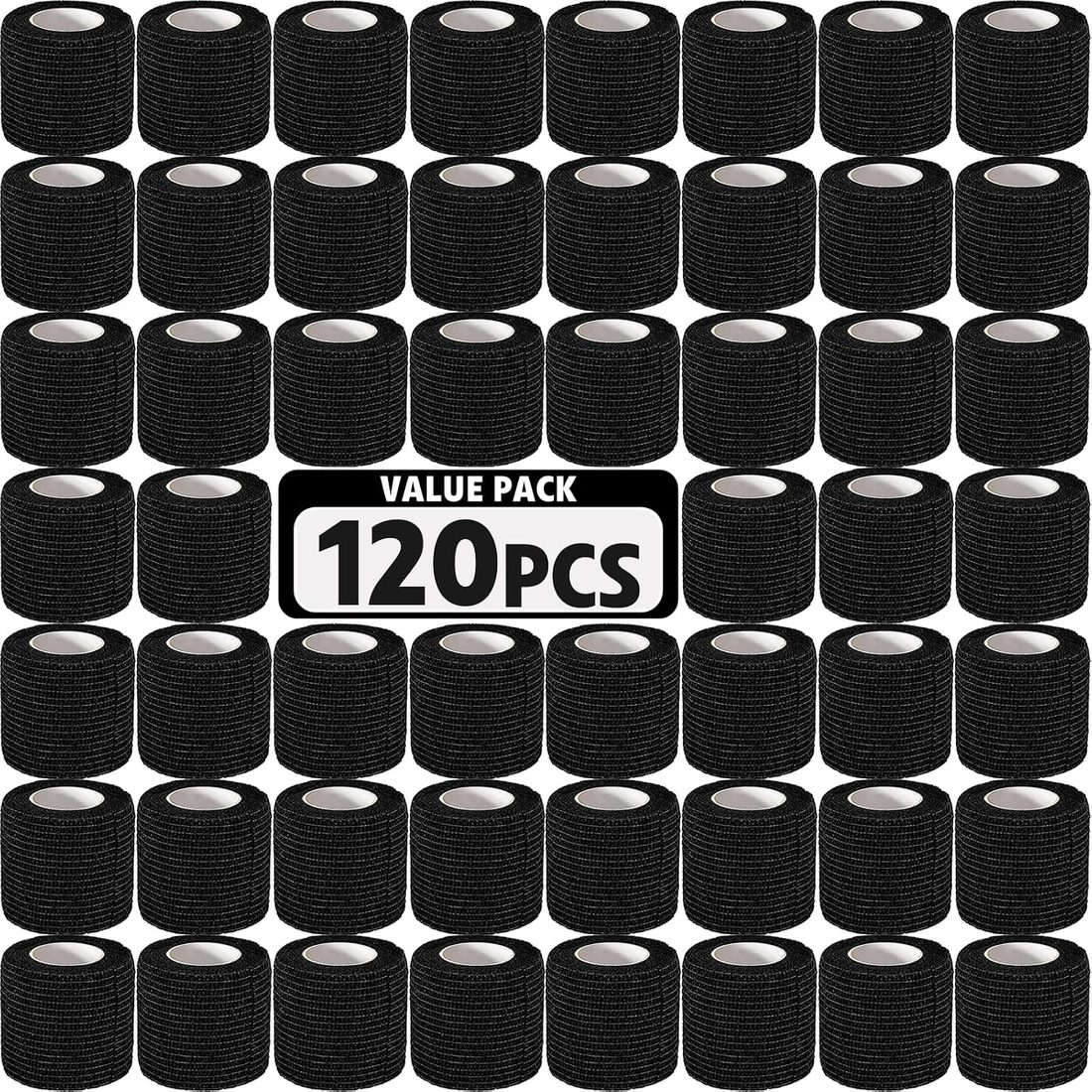 AZEN Self-Adhesive Bandage Wrap, 2 in · 120 Pack Black