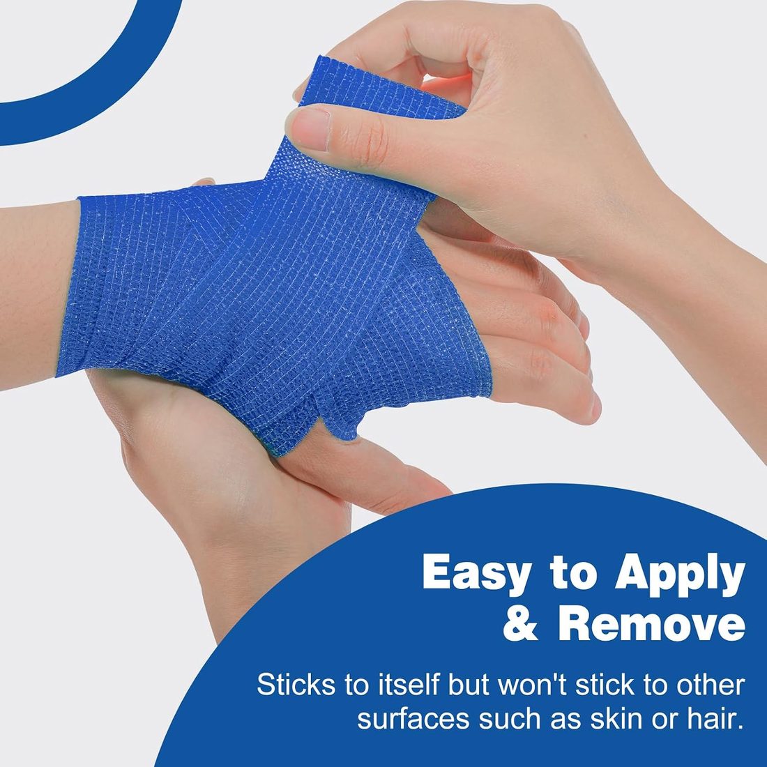 AZEN Self-Adhesive Bandage Wrap, 2 in · 16 Pack, Blue, view 4