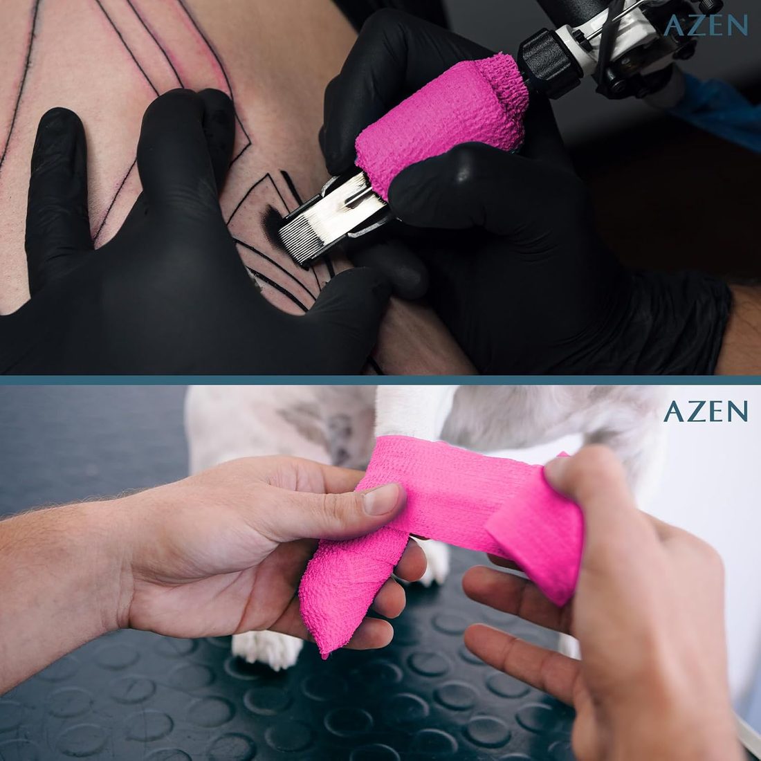 AZEN Self-Adhesive Bandage Wrap, 2 in · 16 Pack Pink, view 6