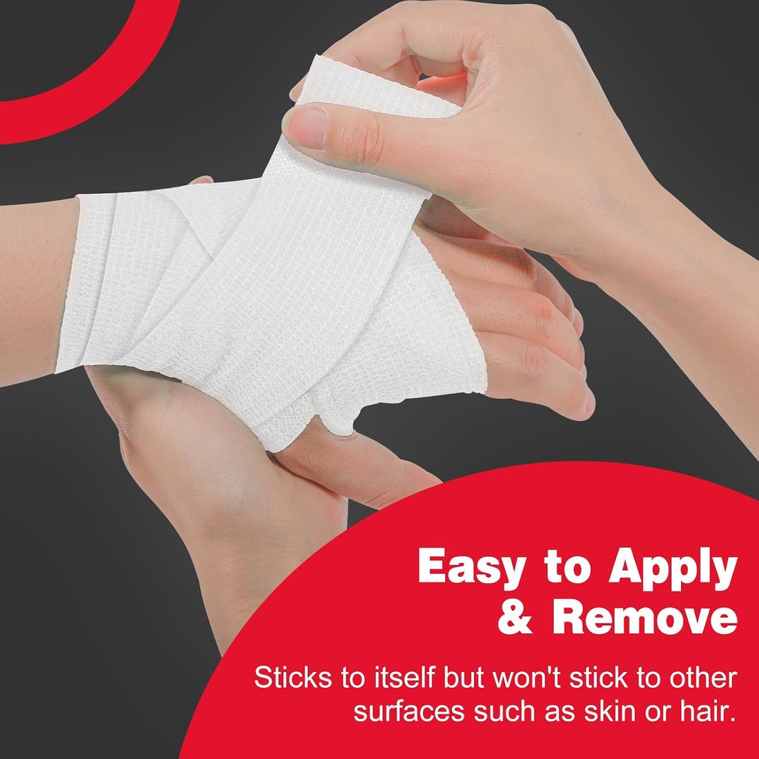 AZEN Self-Adhesive Bandage Wrap, 2 in · 16 Rolls · White, view 4