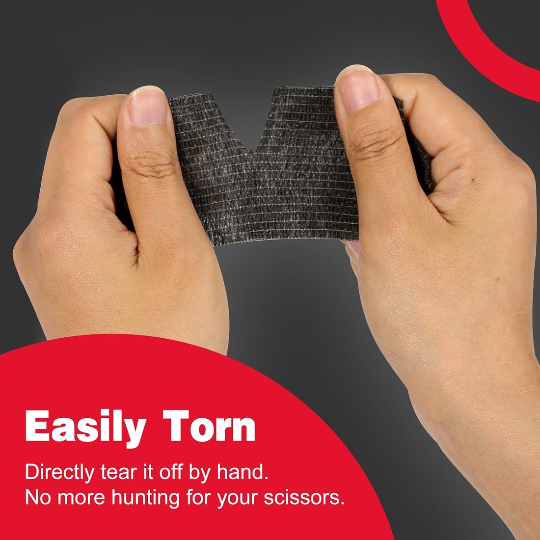 AZEN Self-Adhesive Bandage Wrap, 2 in · 20 Pack, Black, view 6
