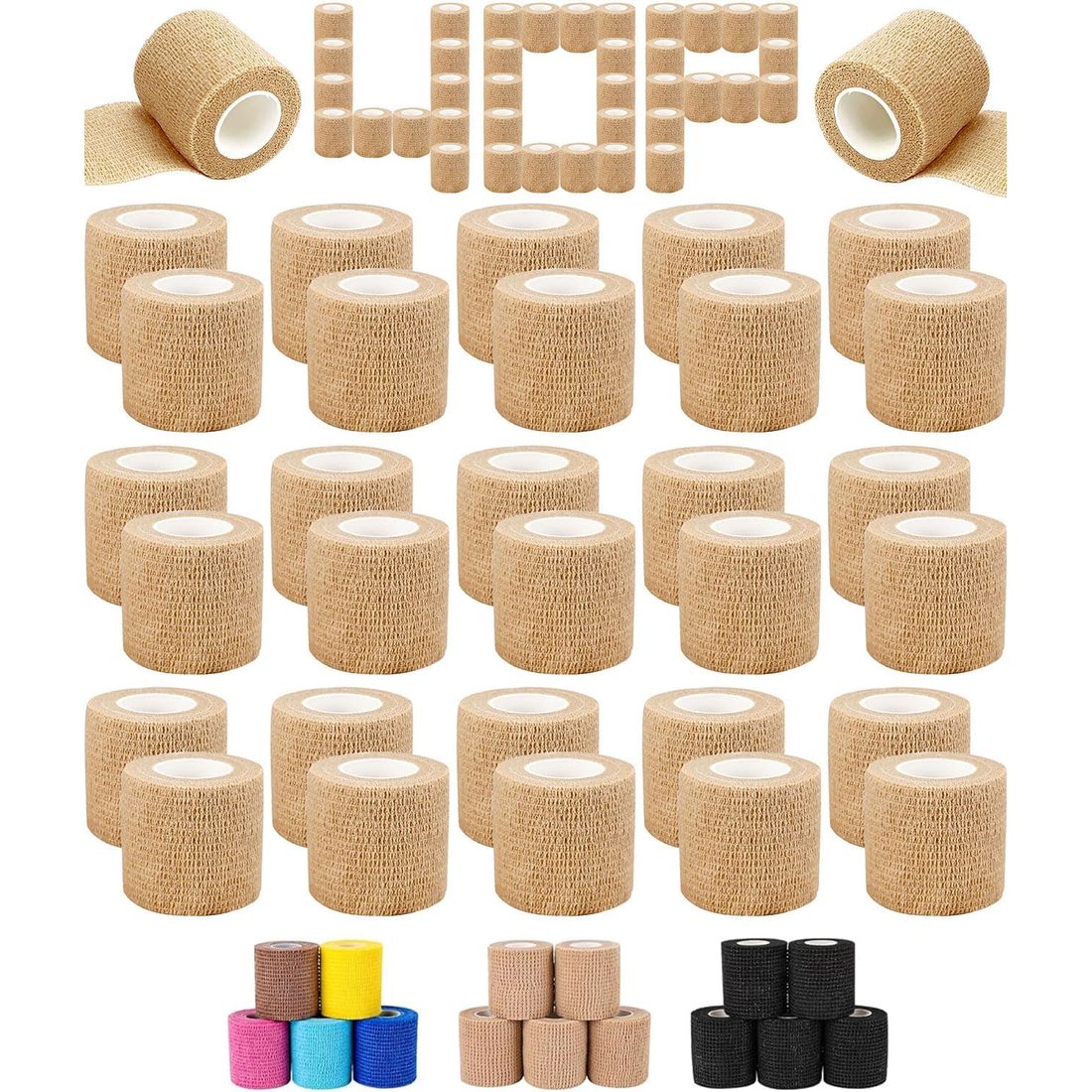 AZEN Self-Adhesive Bandage Wrap, 2 in · 40 Rolls · Skin Tone