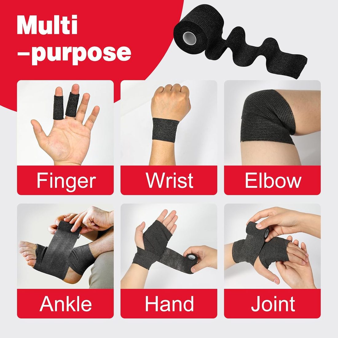 AZEN Self-Adhesive Bandage Wrap, 2 in · 8 Pack, view 3