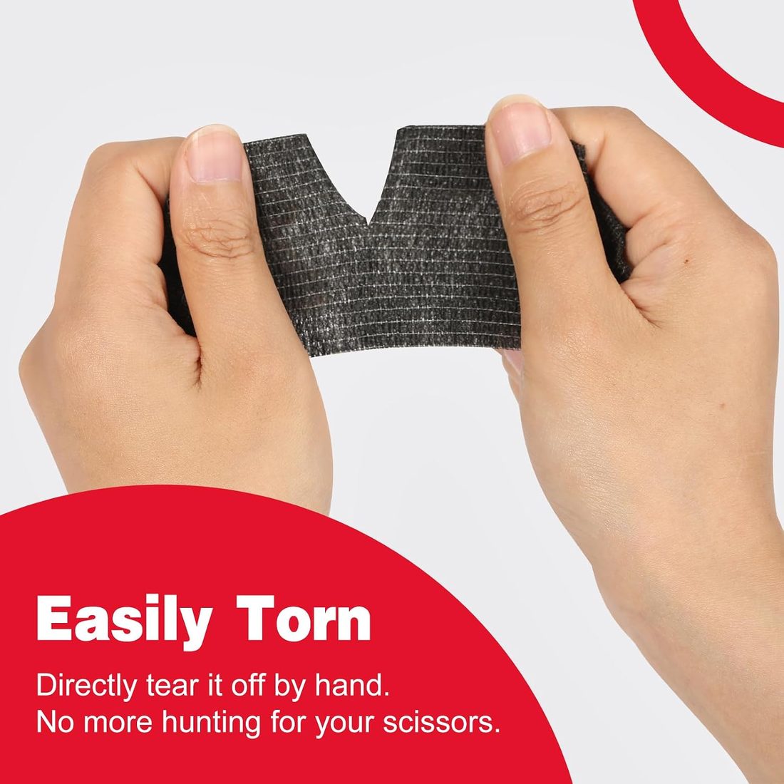 AZEN Self-Adhesive Bandage Wrap, 2 in · Black · 40 Pack, view 6