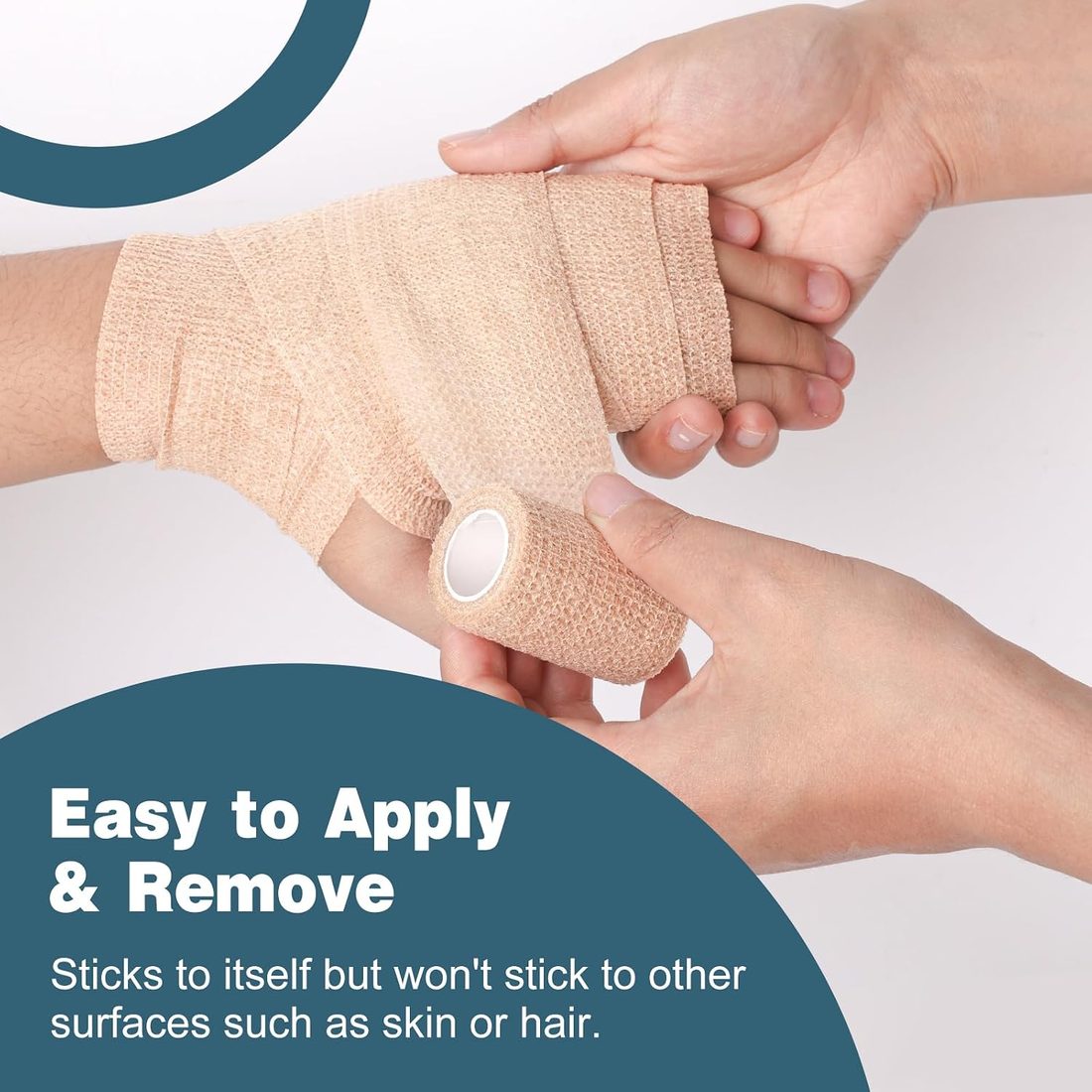 AZEN Self-Adhesive Bandage Wrap, 2 in · Skin Tone · 16 Pack, view 4