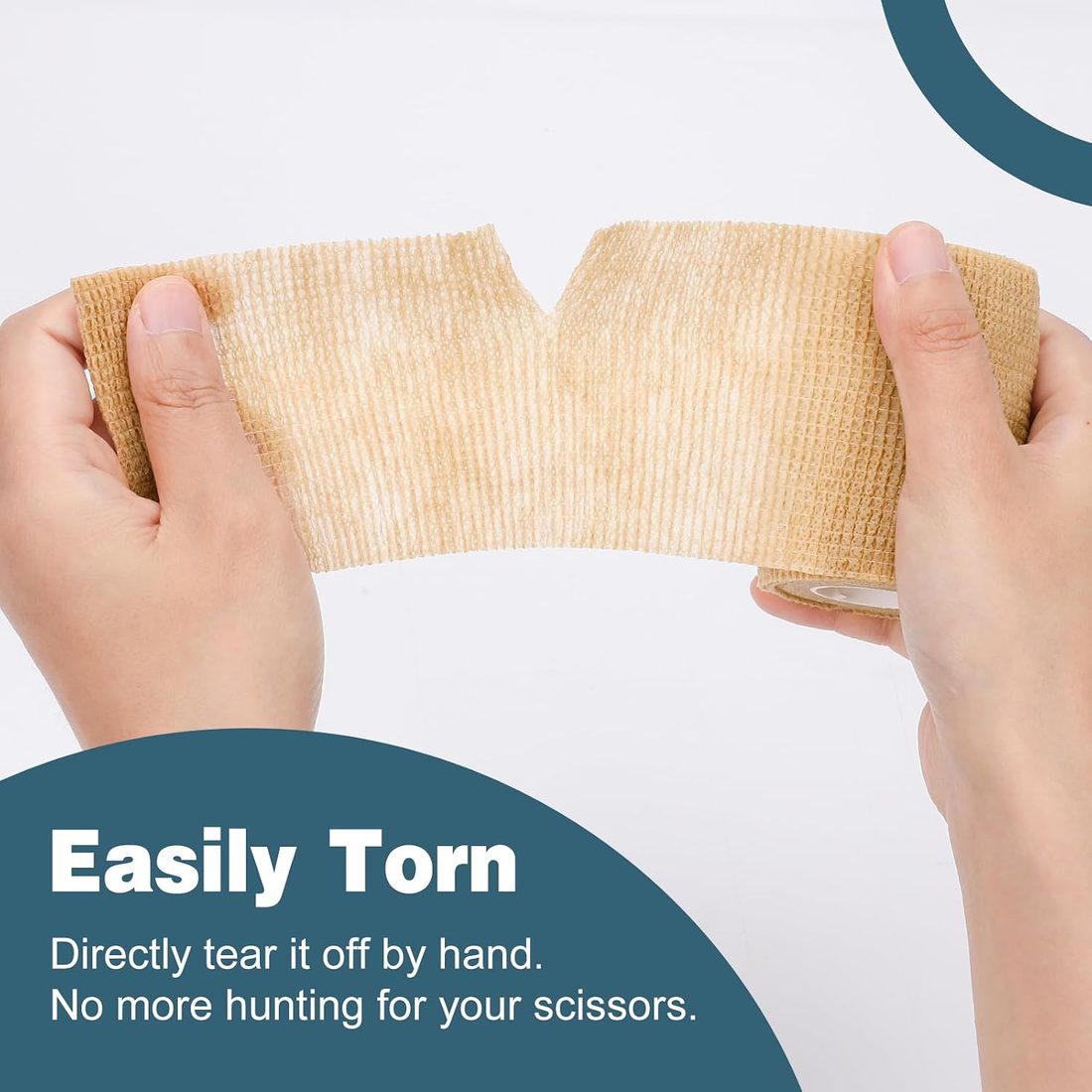 AZEN Self-Adhesive Bandage Wrap, 3 in · 12 Rolls · Skin Tone, view 6