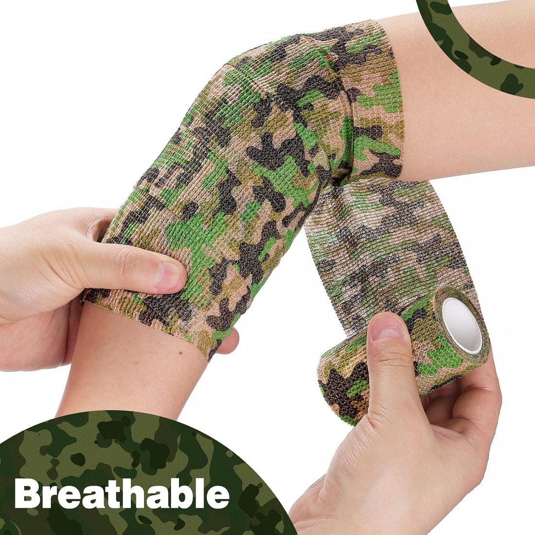AZEN Self-Adhesive Bandage Wrap, 3 in · Camo · 12 Pack, view 5